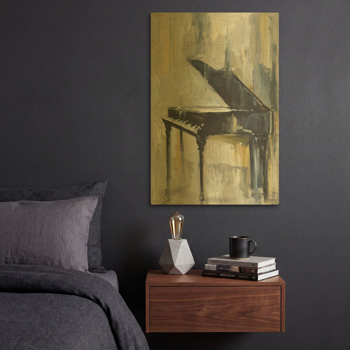 'Piano Gold Jpg' By JD Gold Metal Wall Art