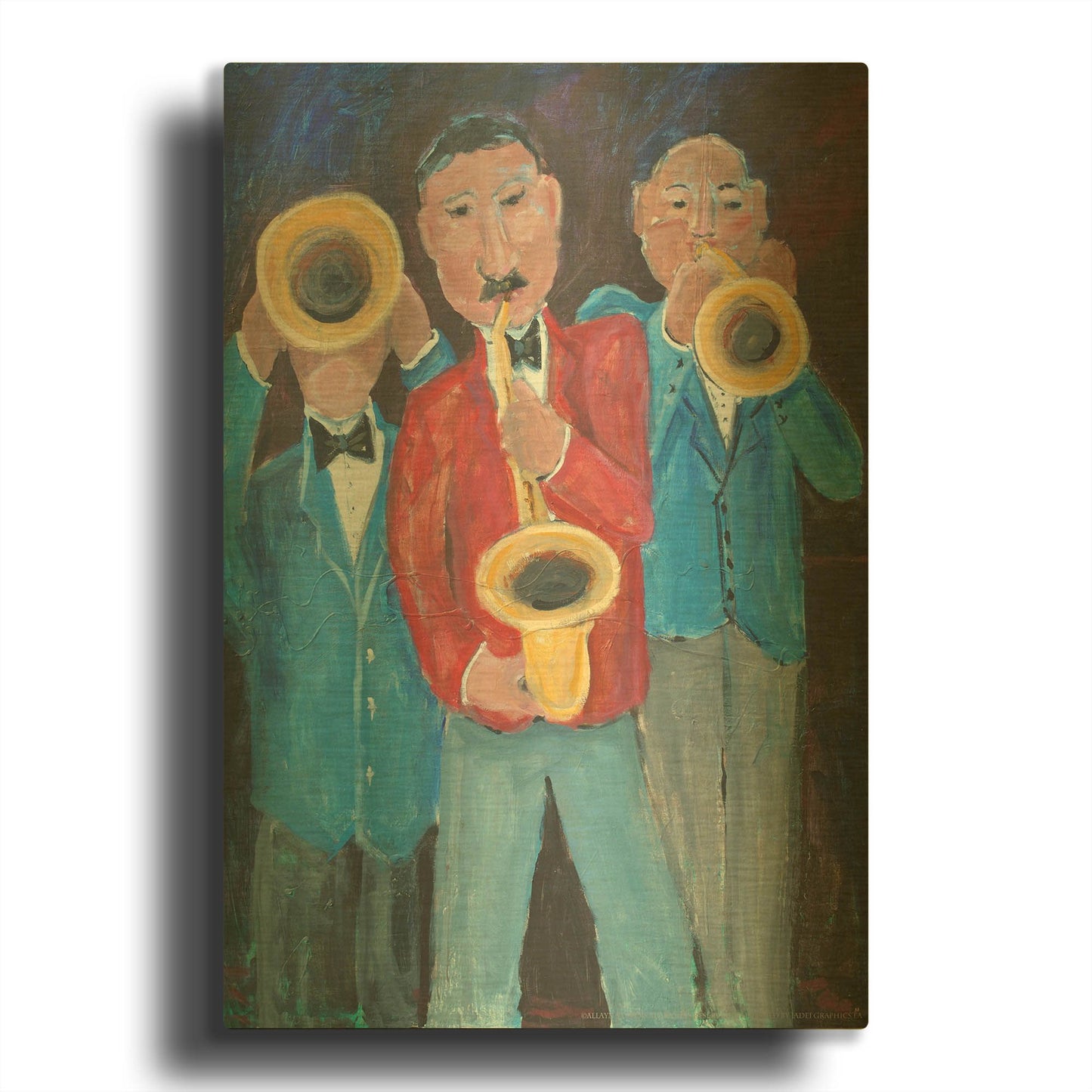 'Blow Those Horns' By JD Gold Metal Wall Art