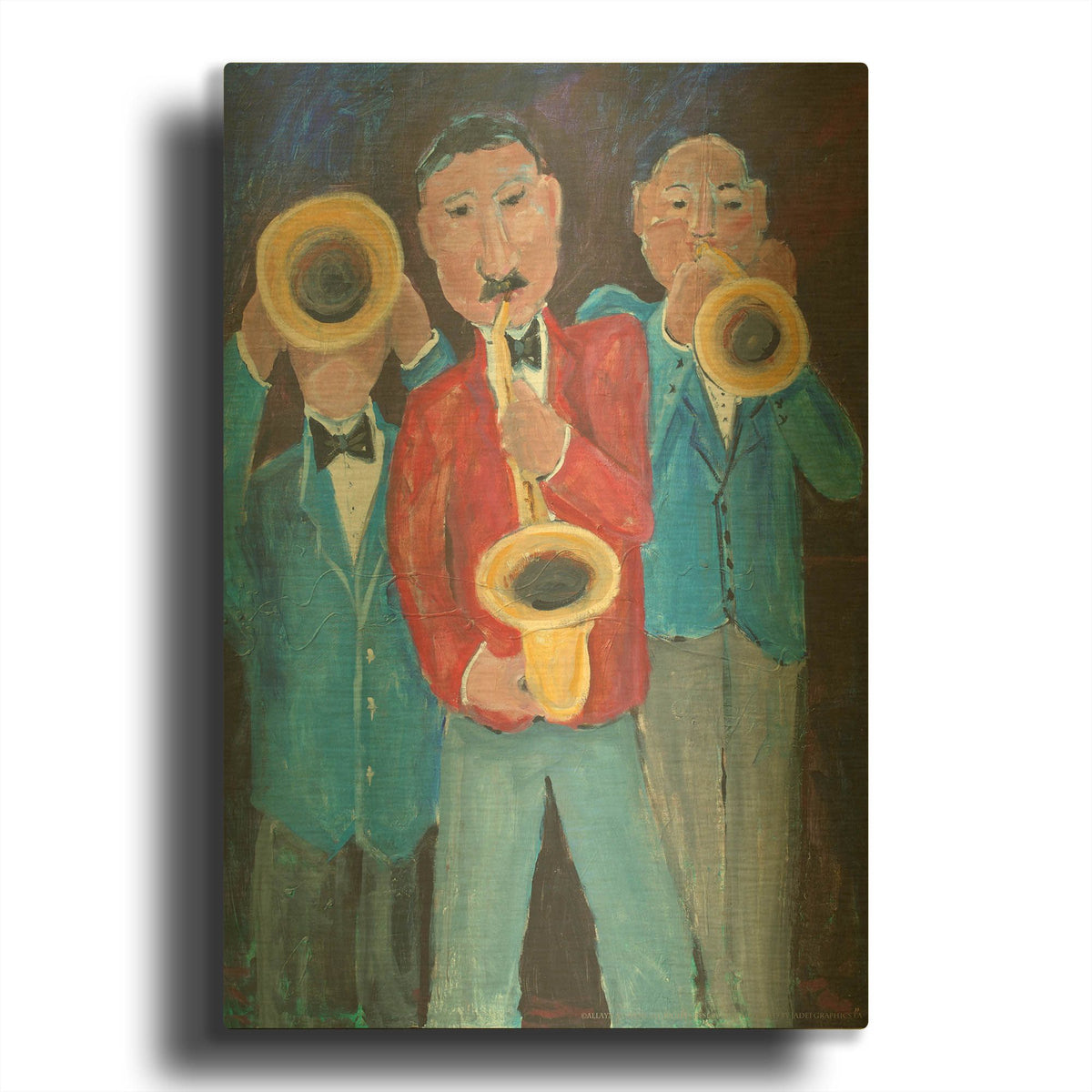 'Blow Those Horns' By JD Gold Metal Wall Art