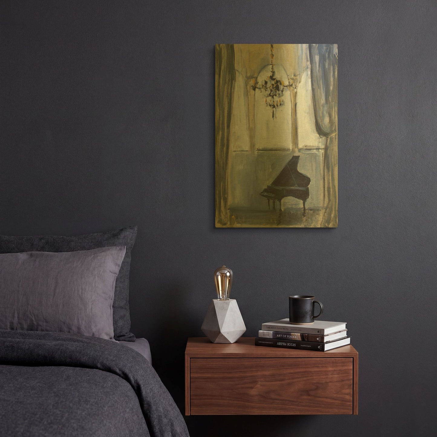 'Formal Piano' By JD Gold Metal Wall Art