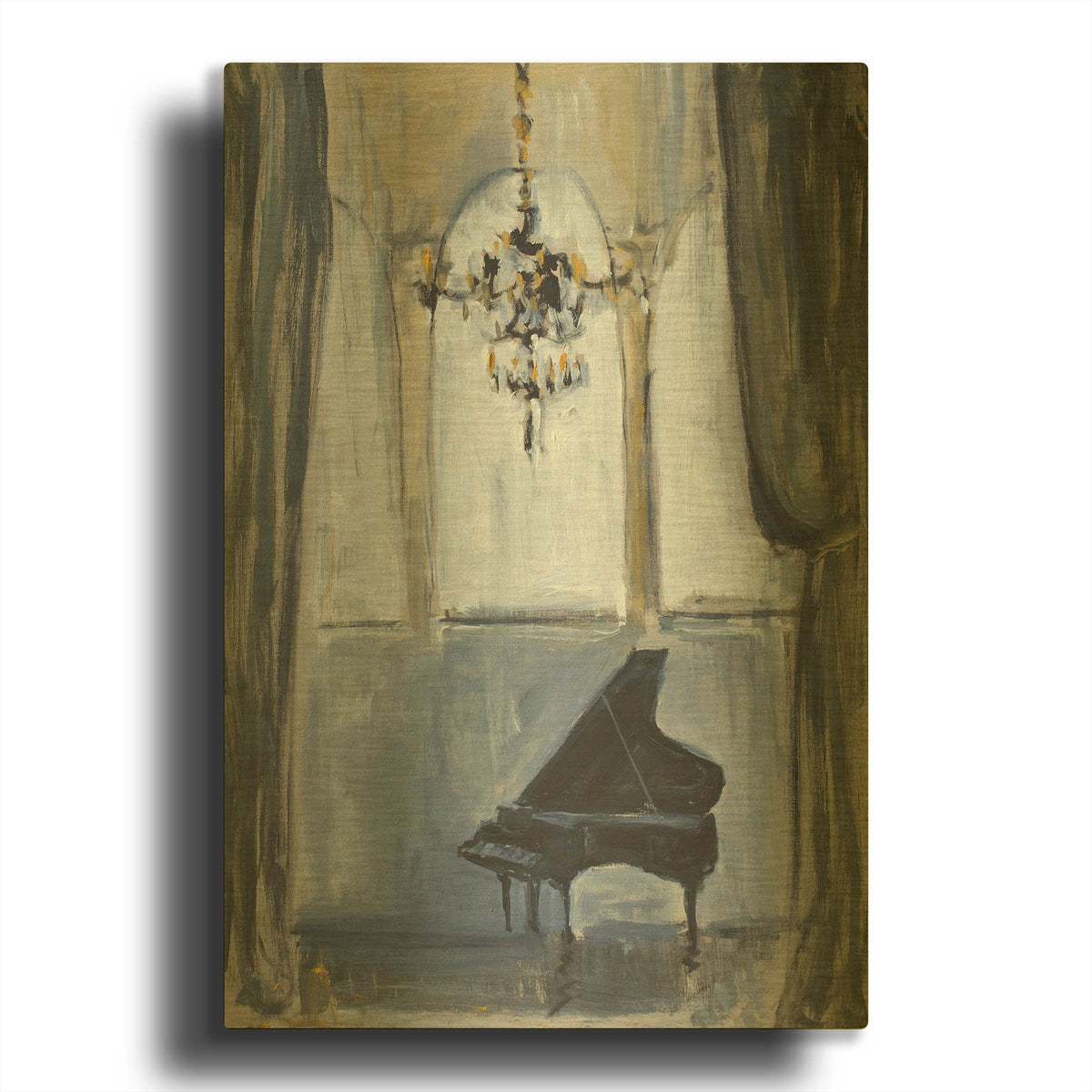 'Formal Piano' By JD Gold Metal Wall Art