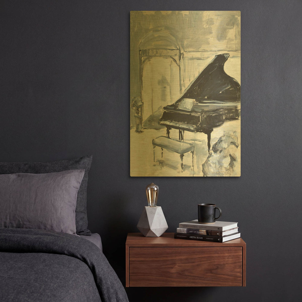 'Peaceful Piano' By JD Gold Metal Wall Art