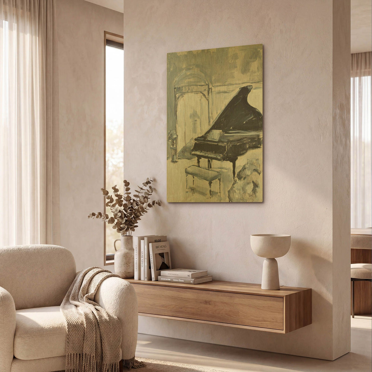 'Peaceful Piano' By JD Gold Metal Wall Art