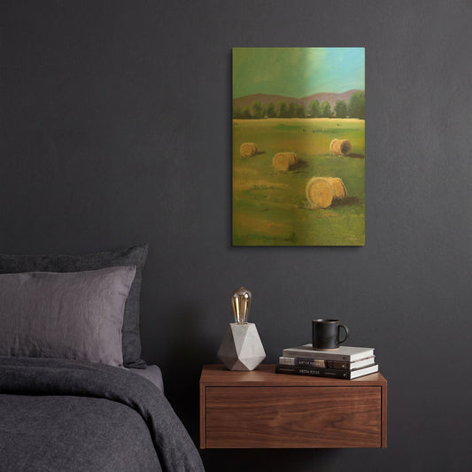 'Hay Rolls' By JD Gold Metal Wall Art