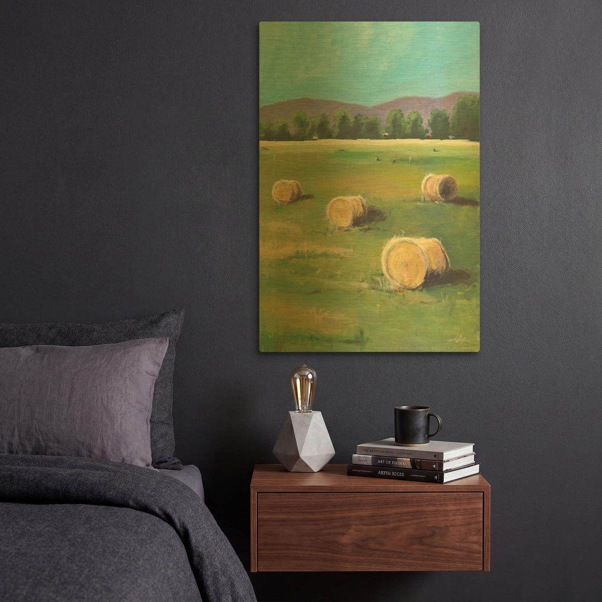 'Hay Rolls' By JD Gold Metal Wall Art