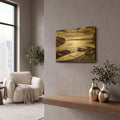 'Lake W Boats' By JD Gold Metal Wall Art