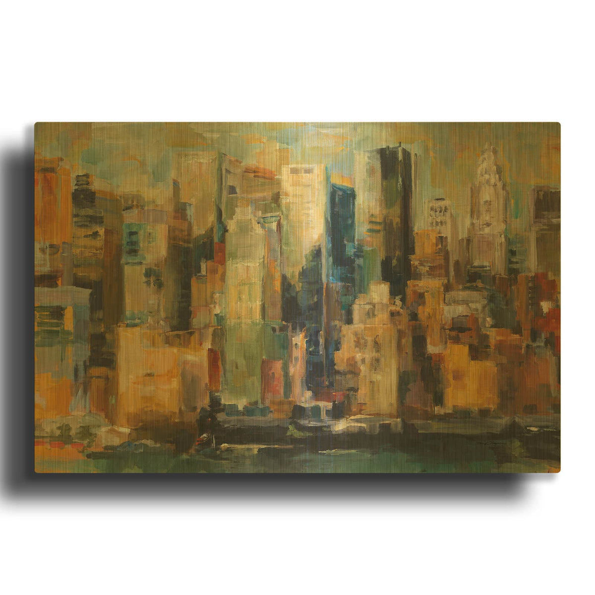 'New York New York' By Marilyn Borglum Gold Metal Wall Art