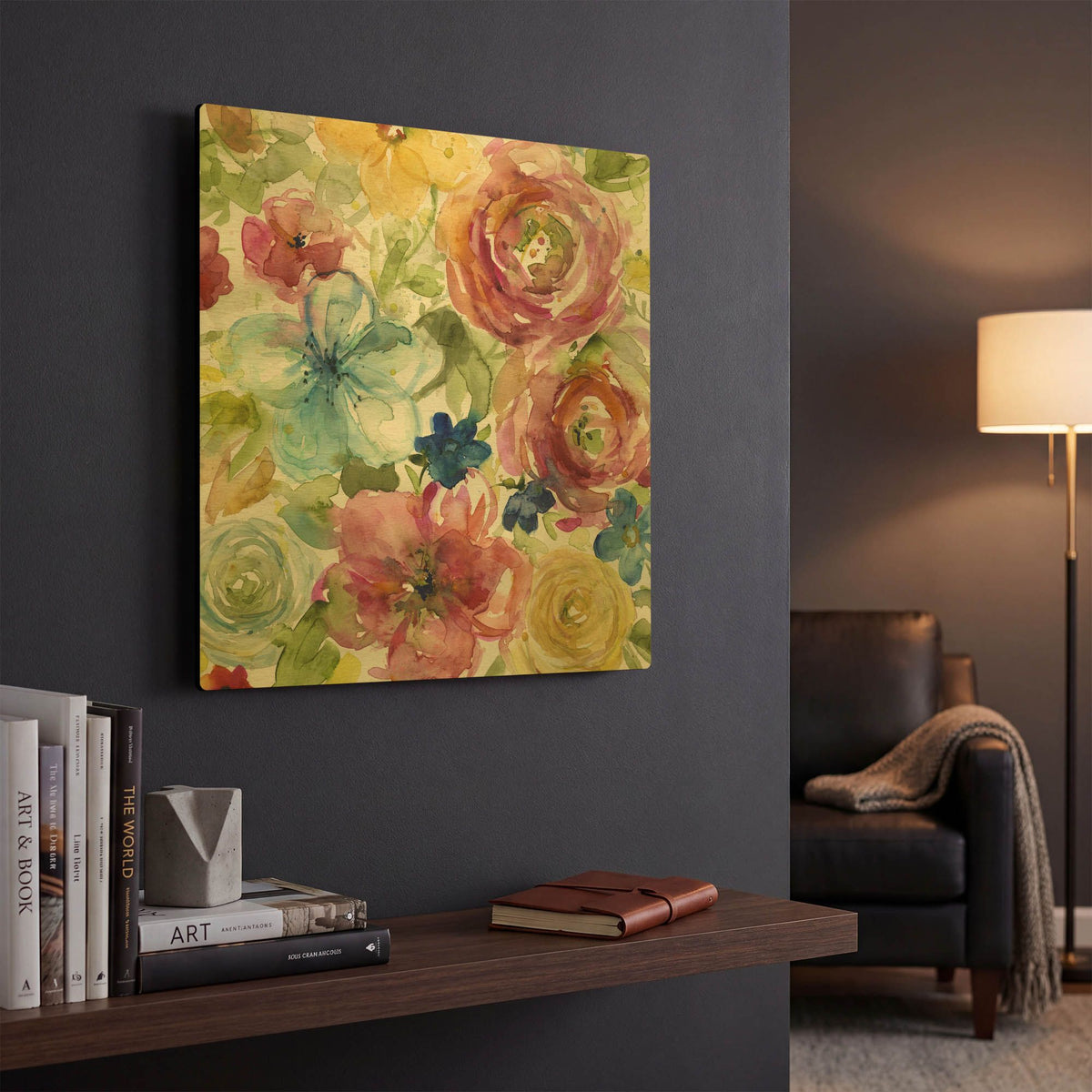 'Assorted Bouquet' By JD Gold Metal Wall Art
