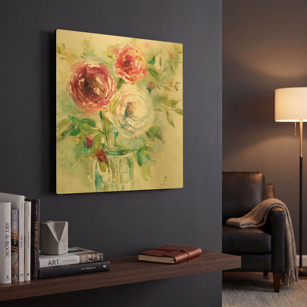 'Garden Jar 1' By JD Gold Metal Wall Art