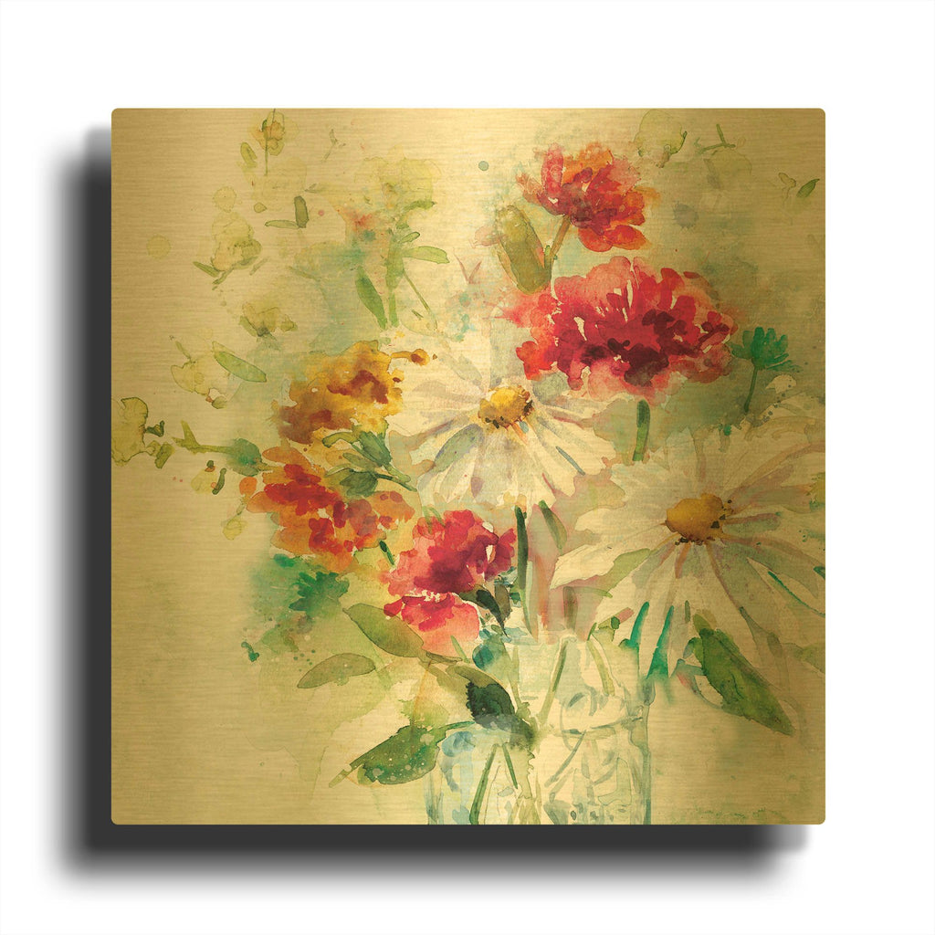 'Garden Jar 2' By JD Gold Metal Wall Art
