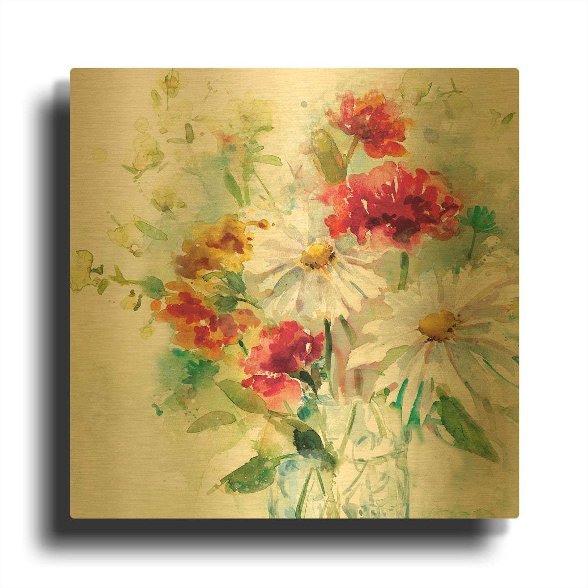 'Garden Jar 2' By JD Gold Metal Wall Art