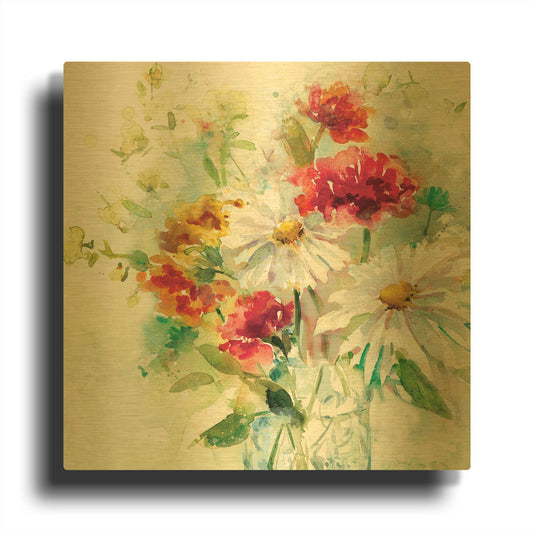 'Garden Jar 2' By JD Gold Metal Wall Art