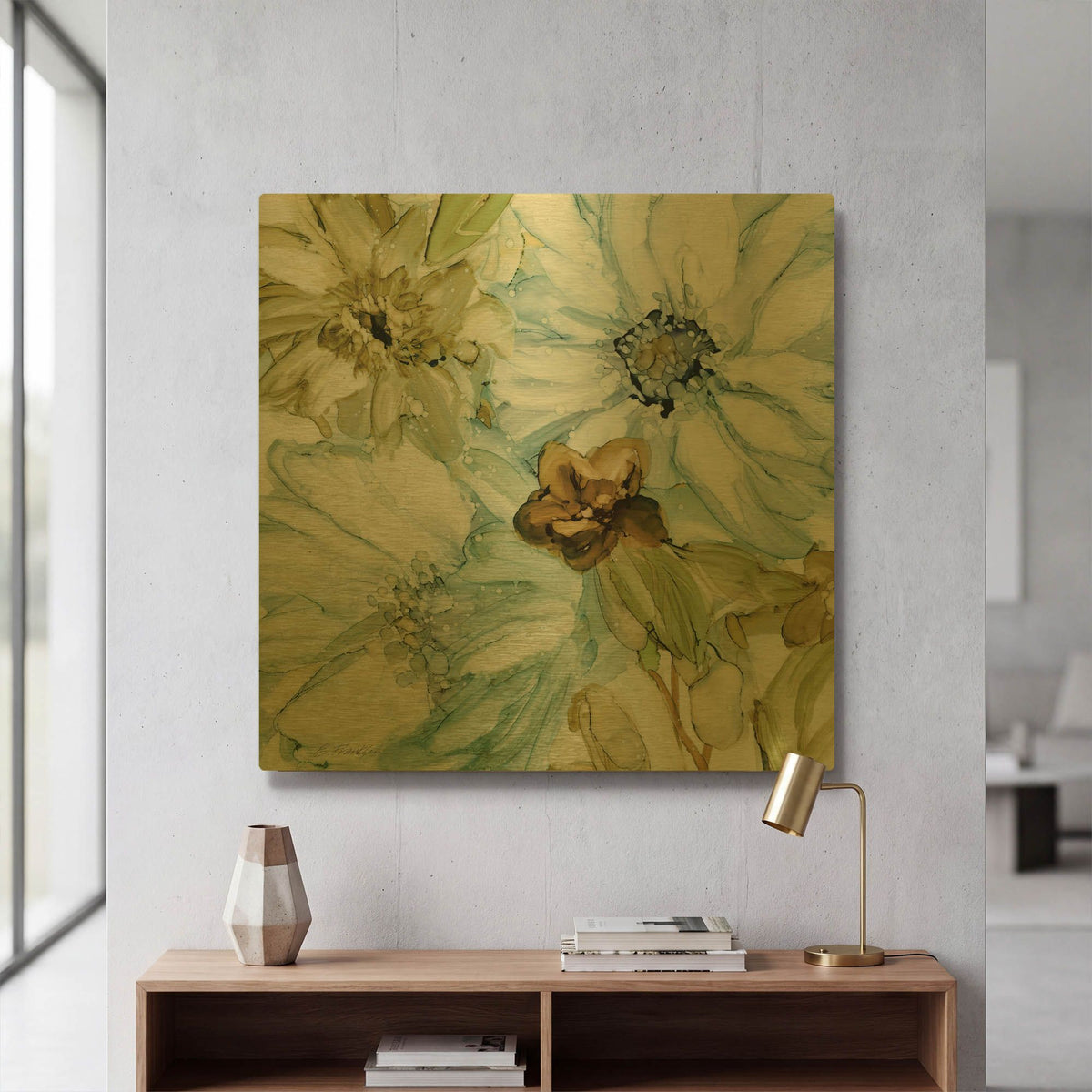 'Seaglass Garden 1' By JD Gold Metal Wall Art