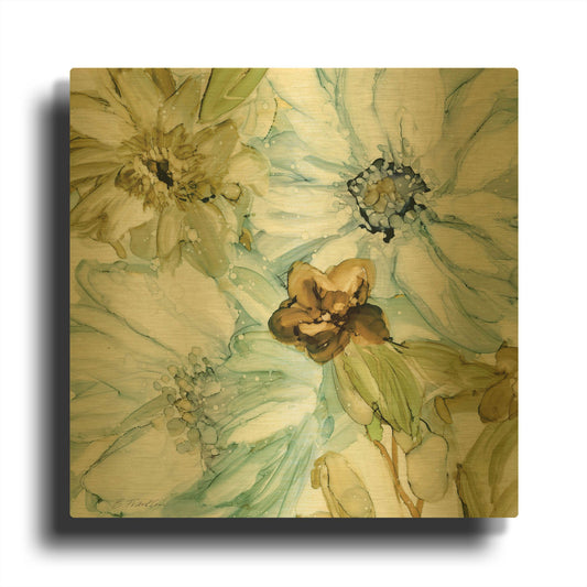 'Seaglass Garden 1' By JD Gold Metal Wall Art
