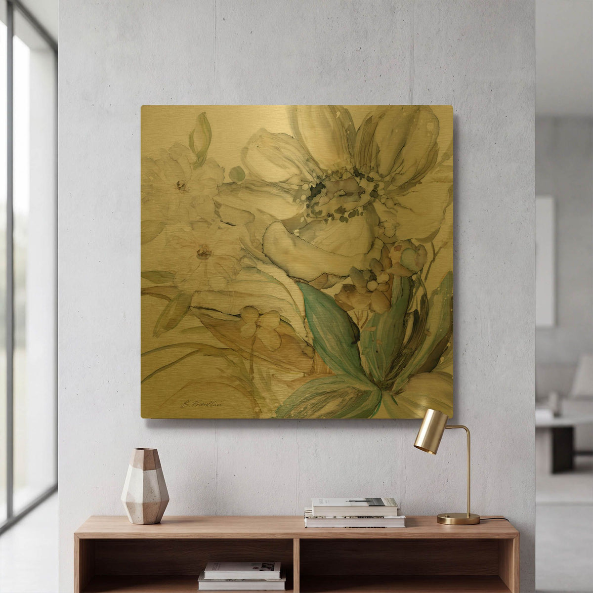 'Seaglass Garden 2' By JD Gold Metal Wall Art