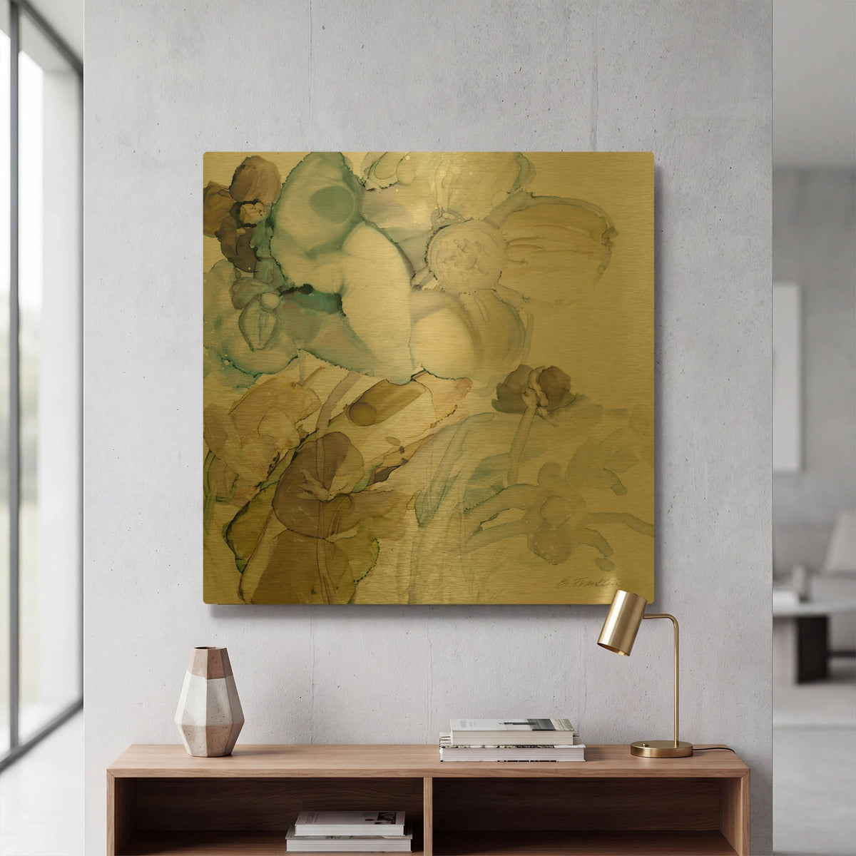 'Seaglass Garden 3' By JD Gold Metal Wall Art