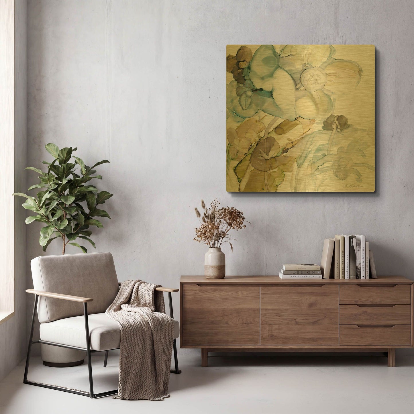 'Seaglass Garden 3' By JD Gold Metal Wall Art