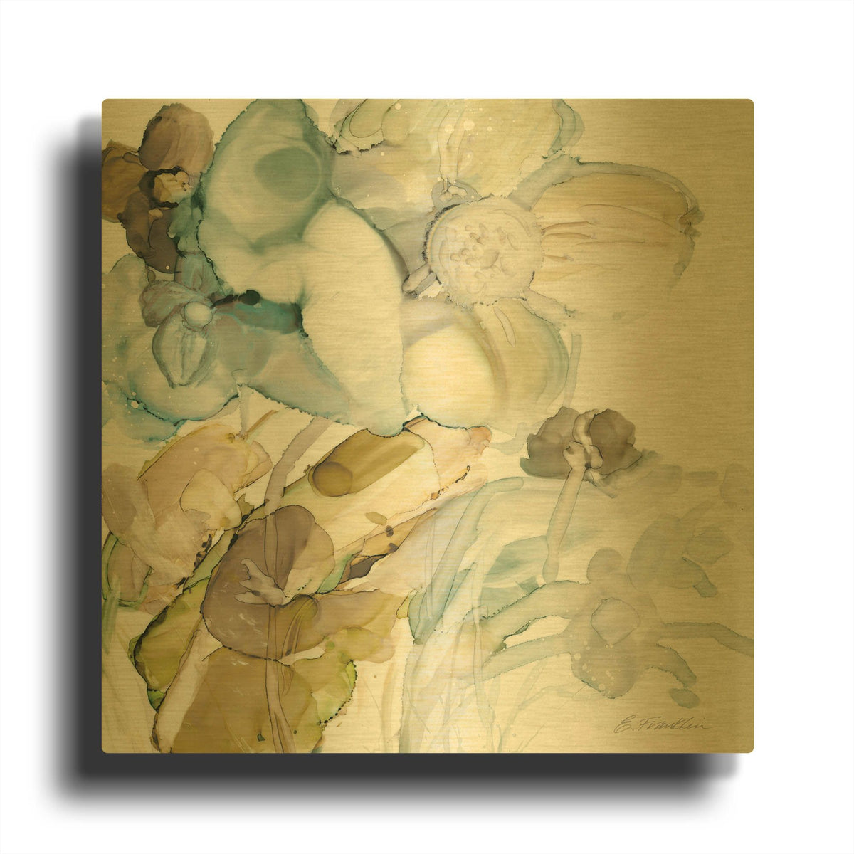 'Seaglass Garden 3' By JD Gold Metal Wall Art