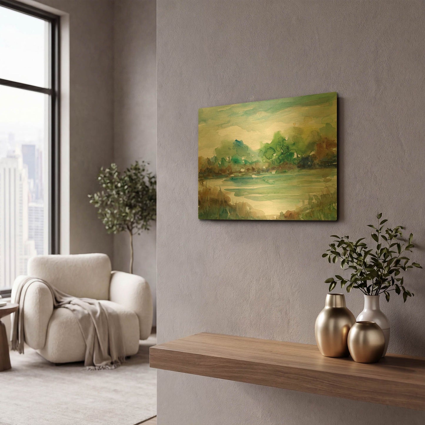 'Tree Line 2' By JD Gold Metal Wall Art