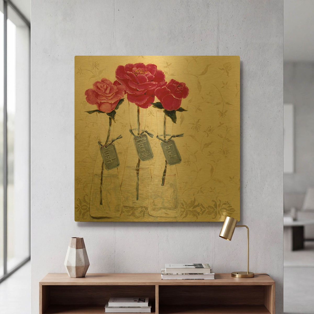 'Inspired Pink' By JD Gold Metal Wall Art