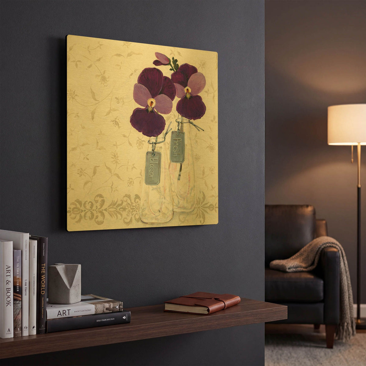'Inspired Purple' By JD Gold Metal Wall Art