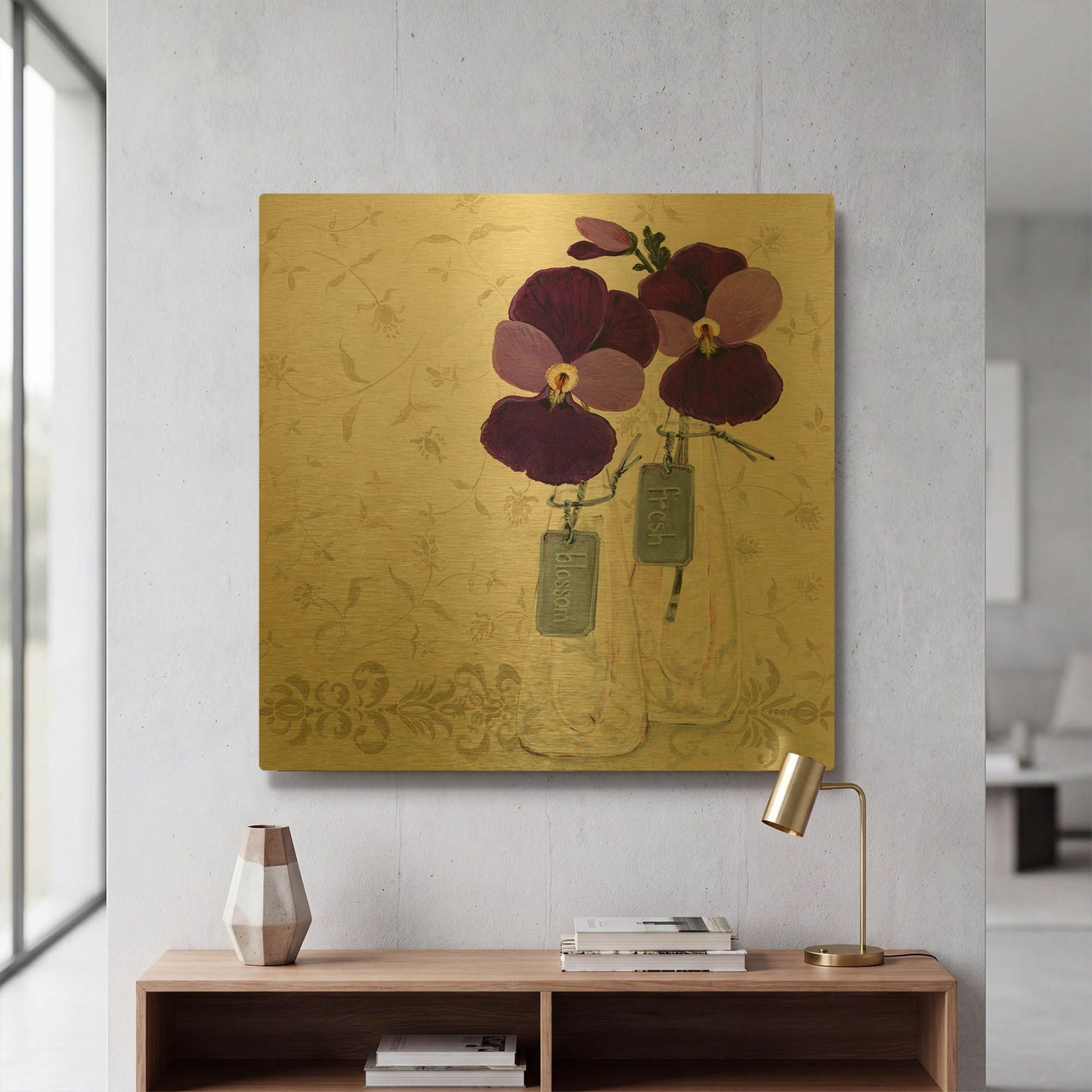 'Inspired Purple' By JD Gold Metal Wall Art