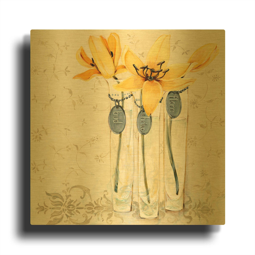 'Inspired Yellow' By JD Gold Metal Wall Art