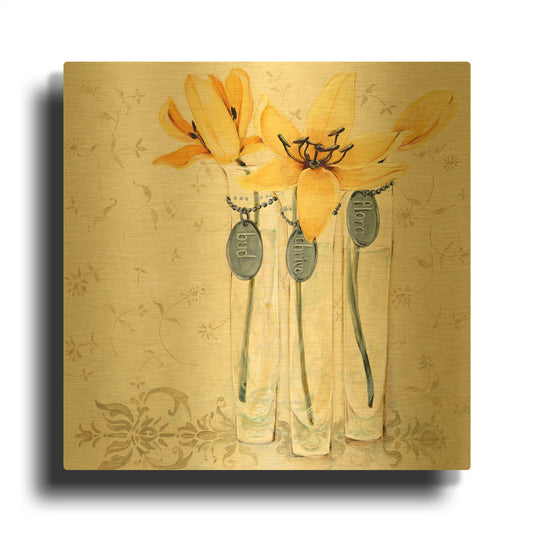 'Inspired Yellow' By JD Gold Metal Wall Art