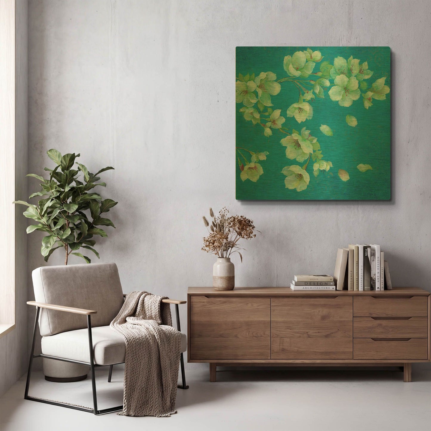 'Cherry Blossom 1' By JD Gold Metal Wall Art
