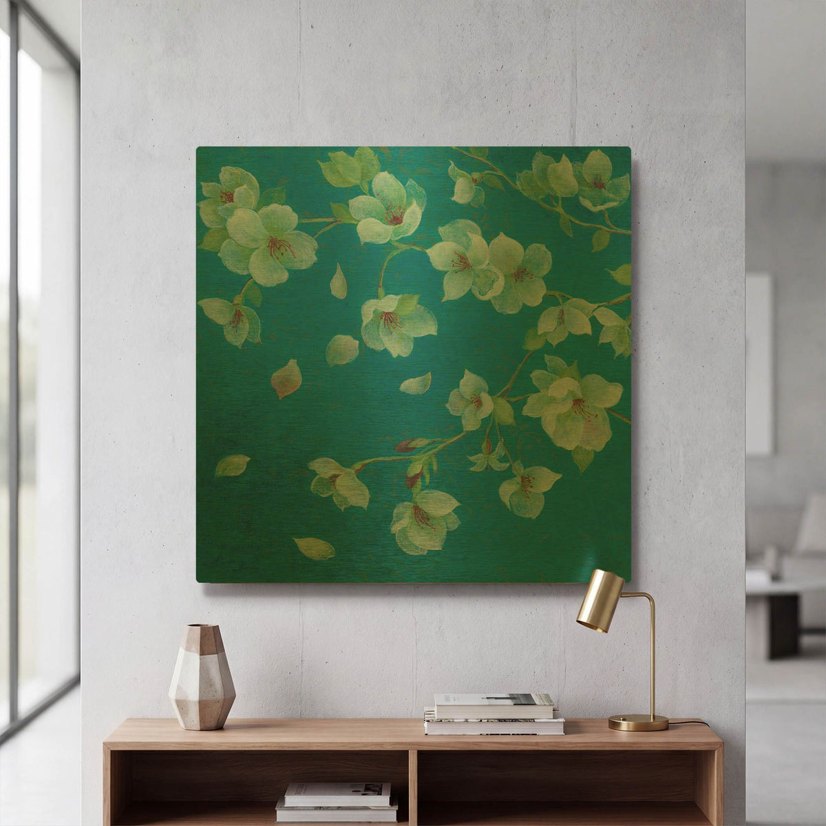 'Cherry Blossom 2' By JD Gold Metal Wall Art