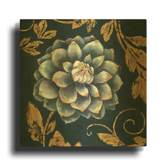 'Gold Tip Floral 1' By JD Gold Metal Wall Art