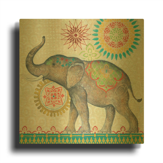 'Elephant' By JD Gold Metal Wall Art