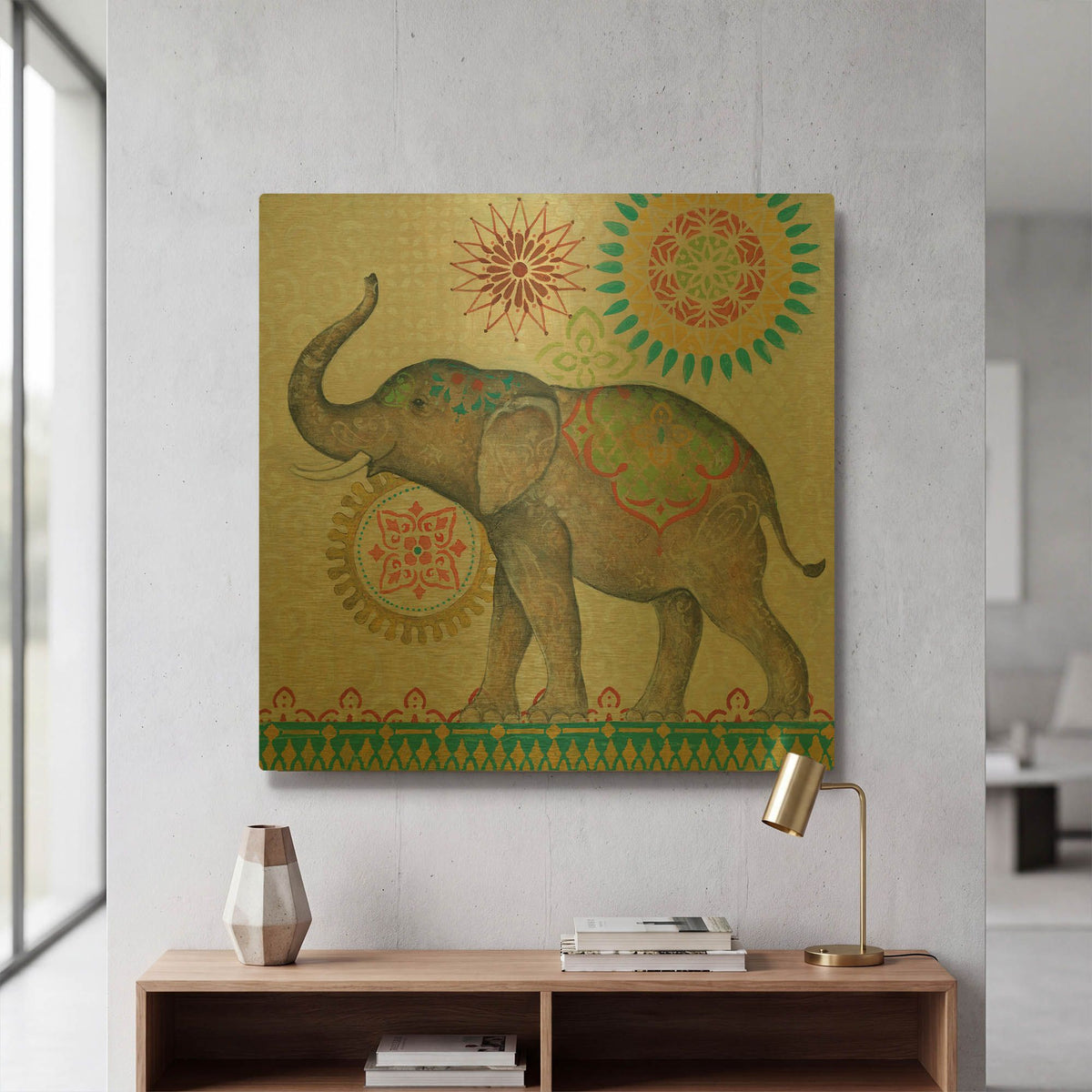 'Elephant' By JD Gold Metal Wall Art