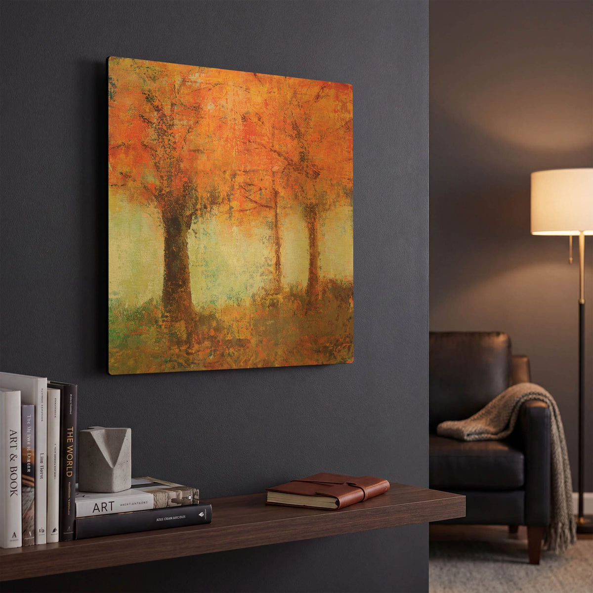 'Fall Trees' By JD Gold Metal Wall Art