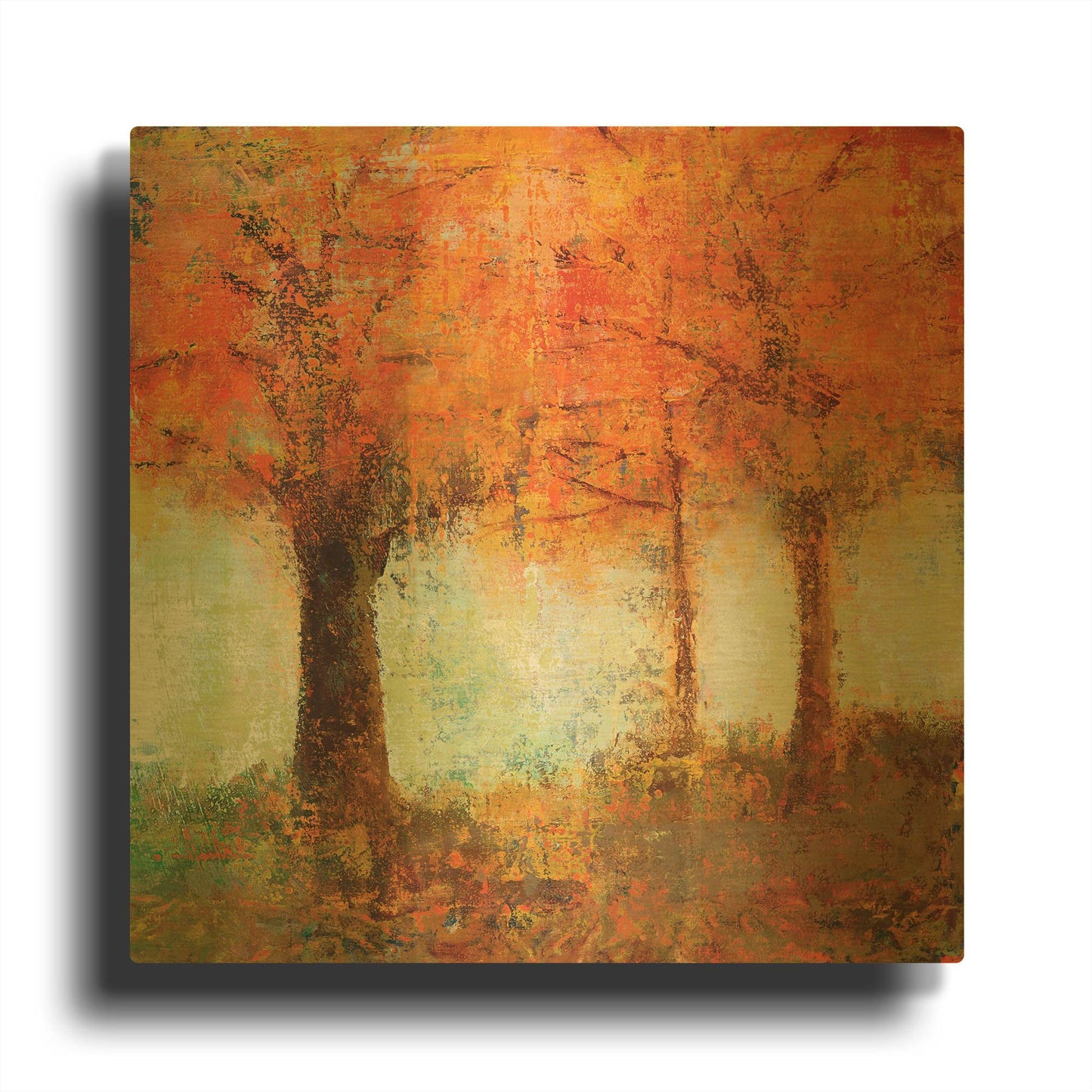 'Fall Trees' By JD Gold Metal Wall Art