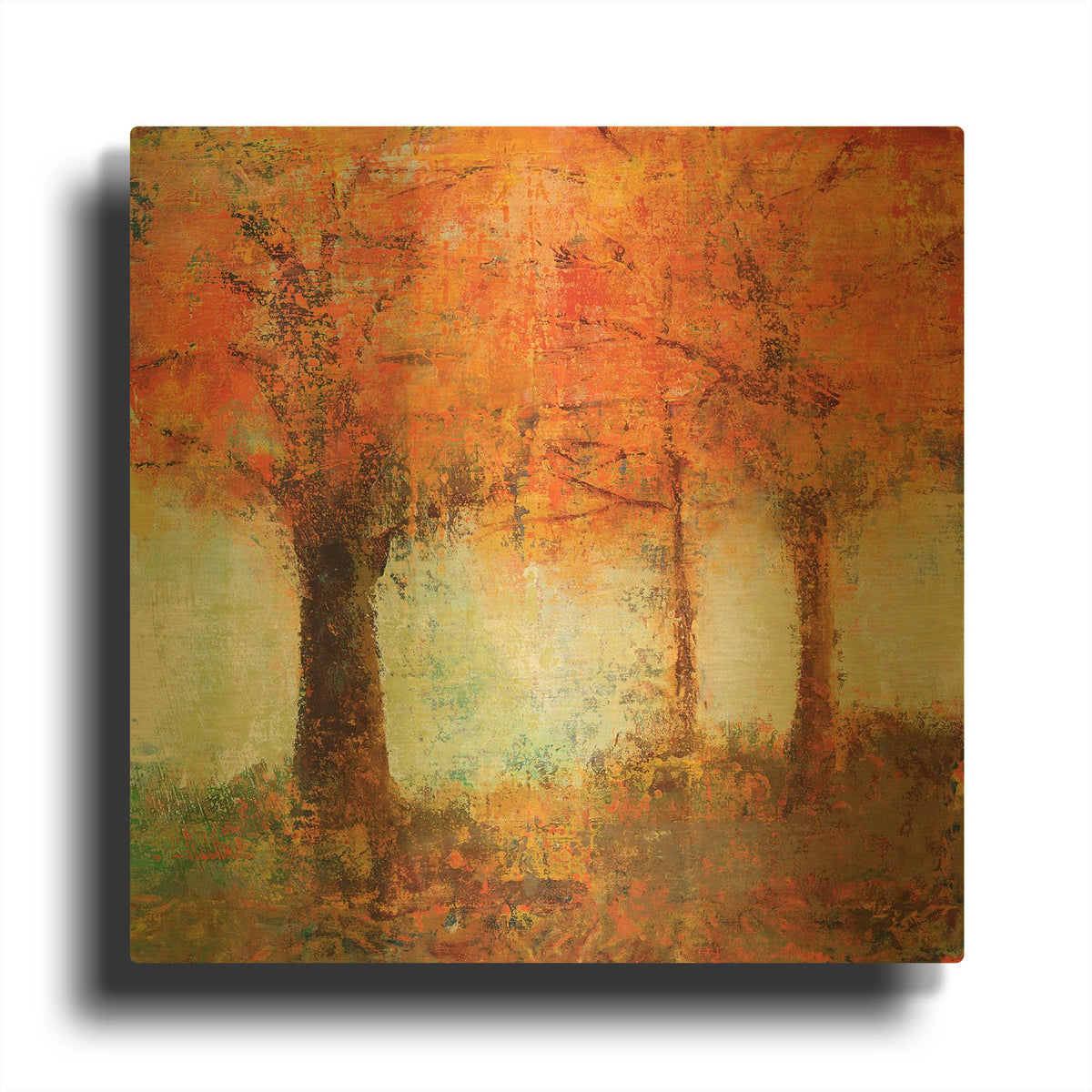 'Fall Trees' By JD Gold Metal Wall Art