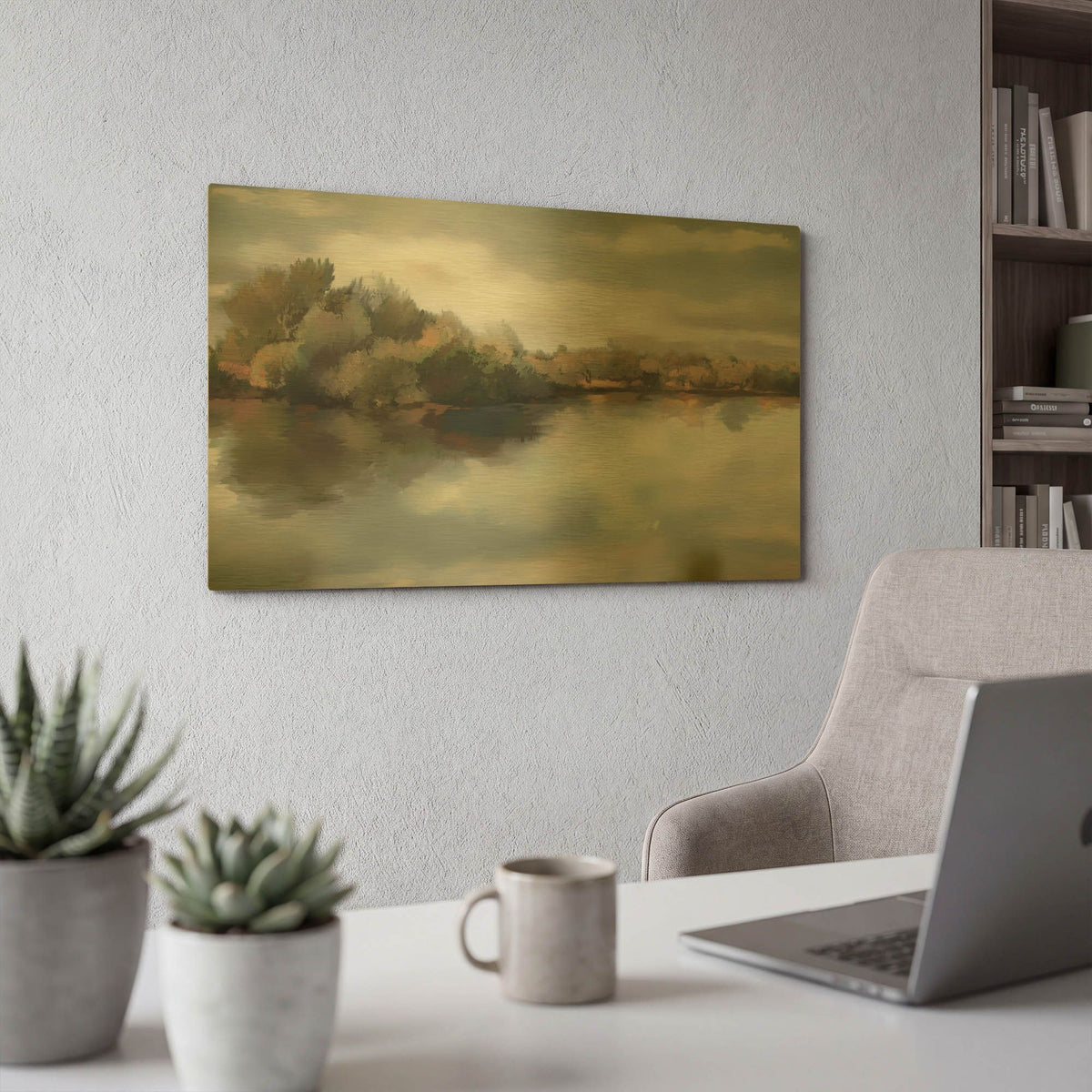 'River Fields' By JD Gold Metal Wall Art