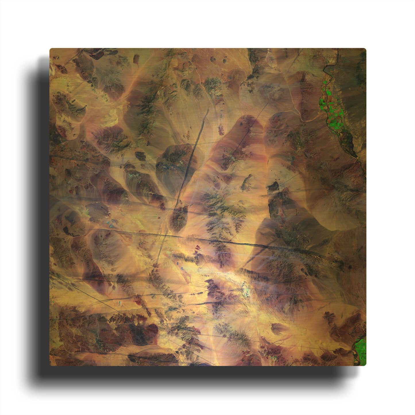 'Earth As Art Contrails' By NASA Earth As Art Gold Metal Wall Art