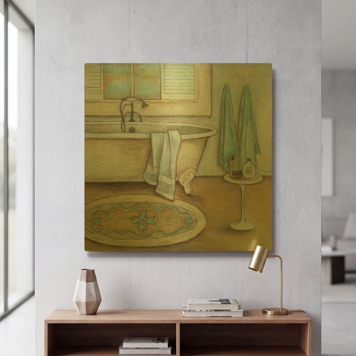 'Soft Bath II' By JD Gold Metal Wall Art