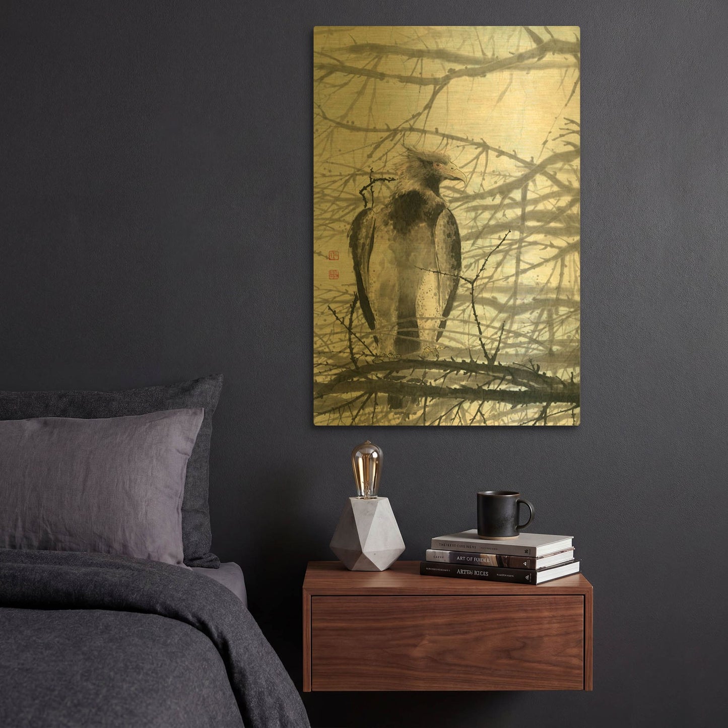 'Bird of Prey' By River Han Gold Metal Wall Art