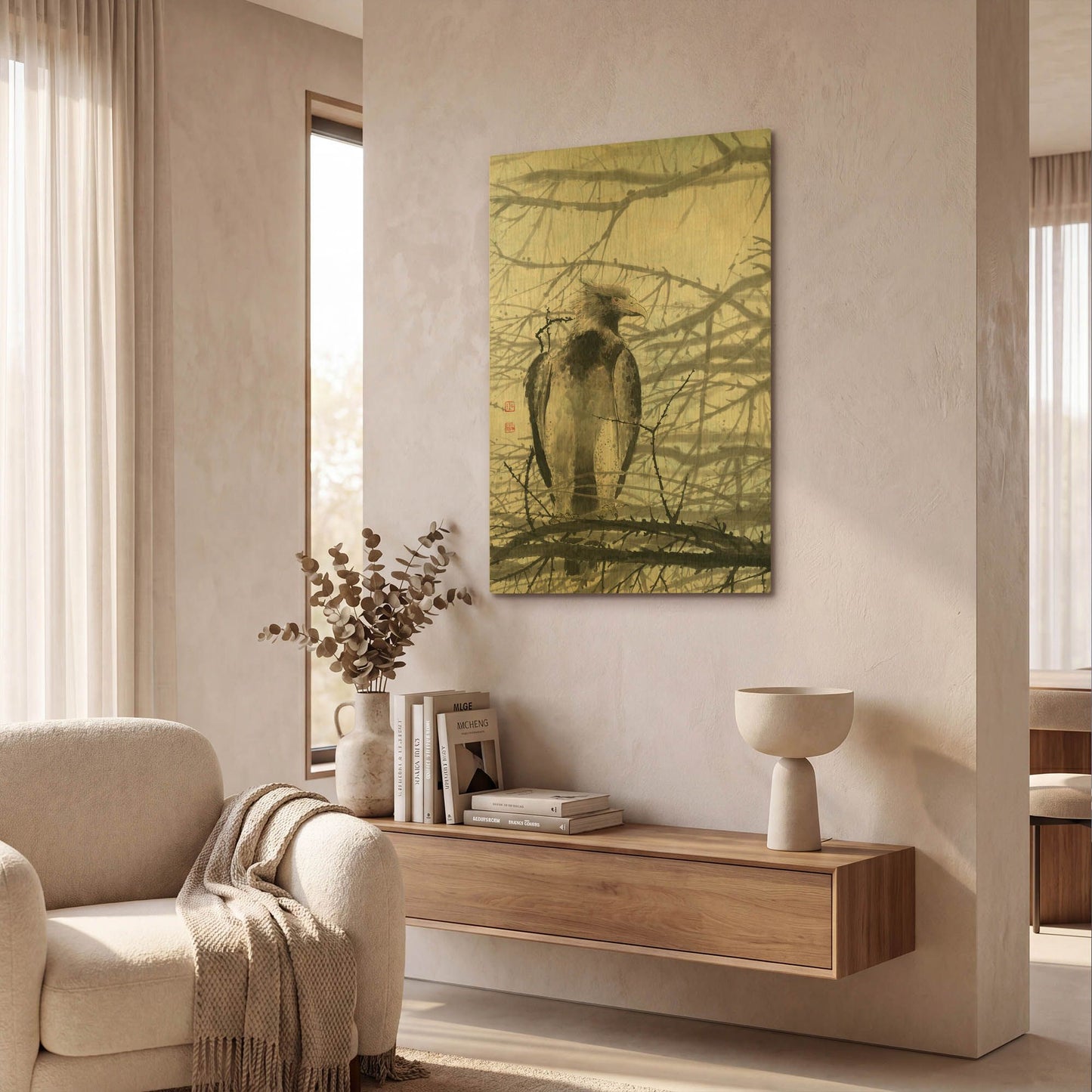 'Bird of Prey' By River Han Gold Metal Wall Art