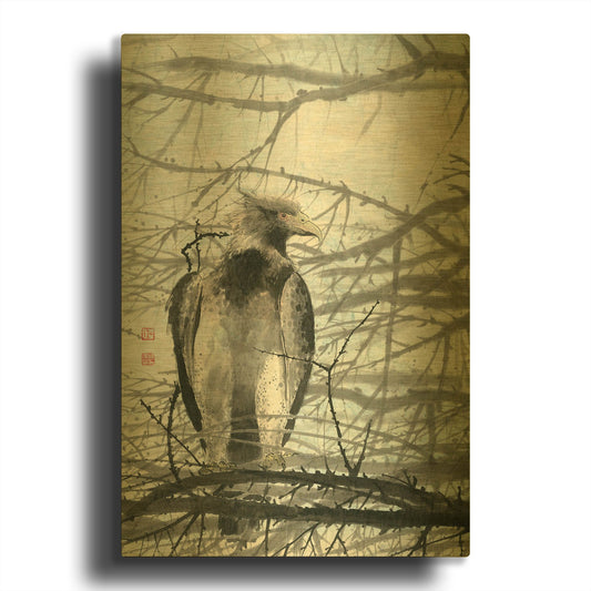 'Bird of Prey' By River Han Gold Metal Wall Art