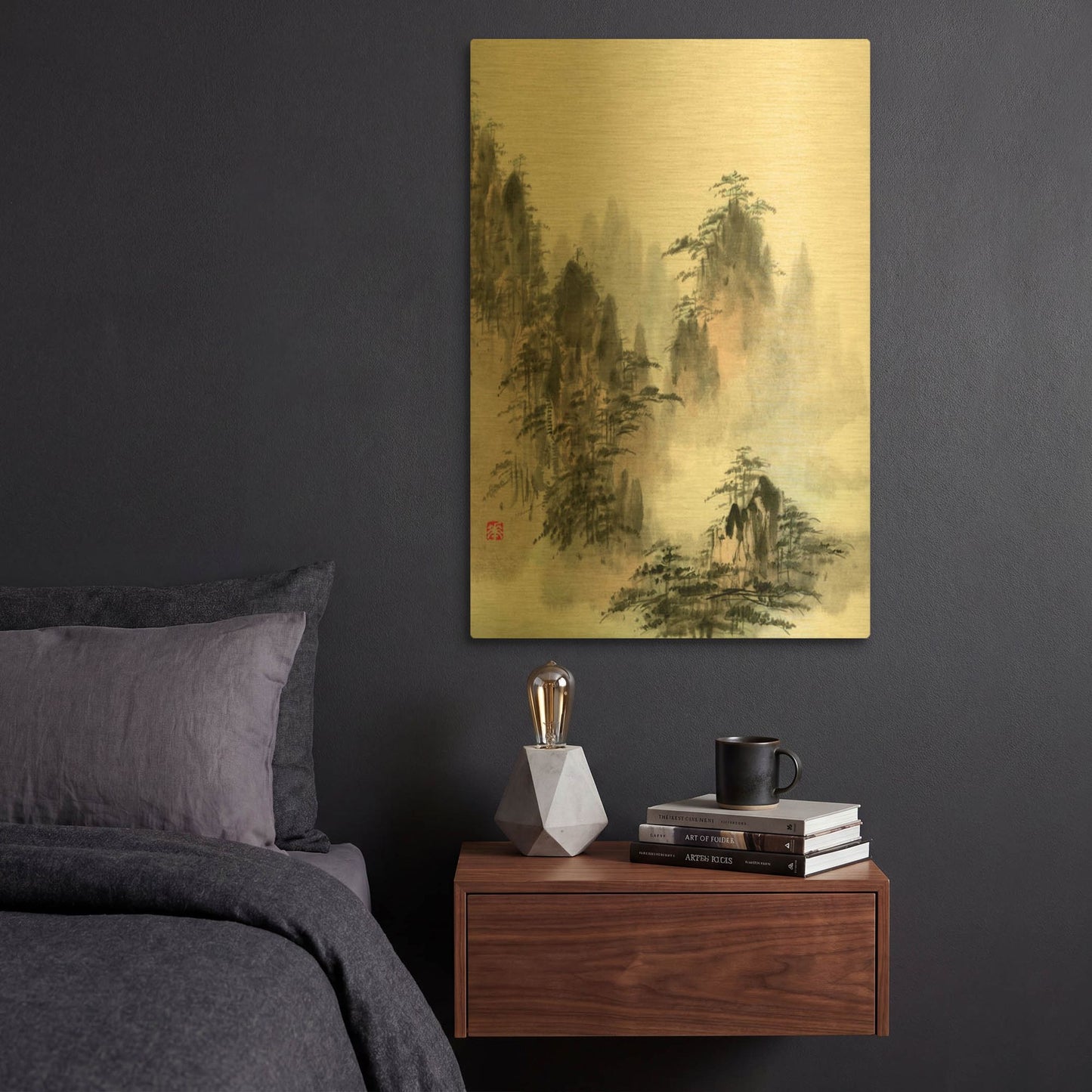 'Qi' By River Han Gold Metal Wall Art