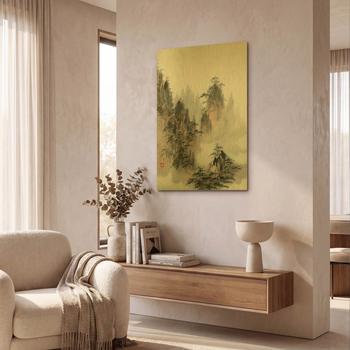'Qi' By River Han Gold Metal Wall Art