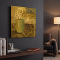 'Coffee 1 Latte' By Viv Eisner Gold Metal Wall Art