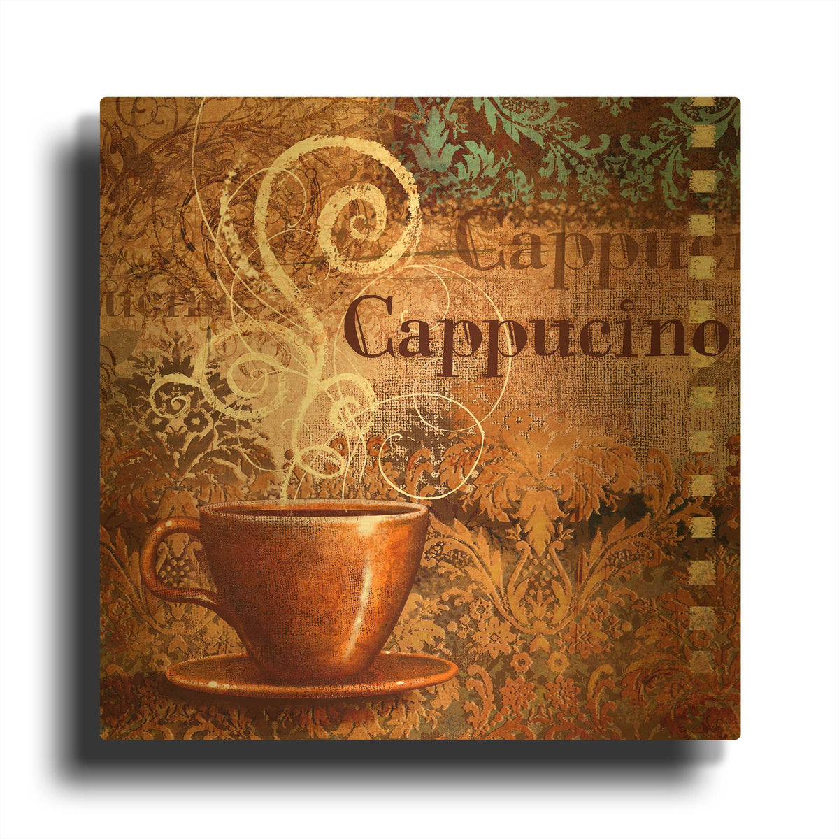 'Coffee 2 Cappuccino' By Viv Eisner Gold Metal Wall Art