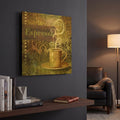 'Coffee 3 Espresso' By Viv Eisner Gold Metal Wall Art