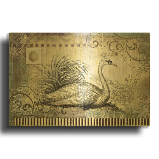 'Swan' By Viv Eisner Gold Metal Wall Art