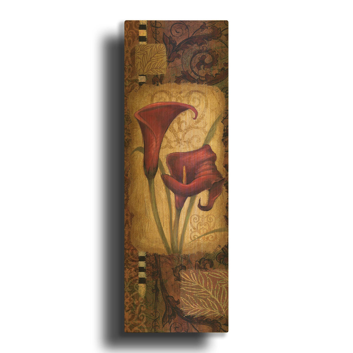 'Red Lily One' By Viv Eisner Gold Metal Wall Art