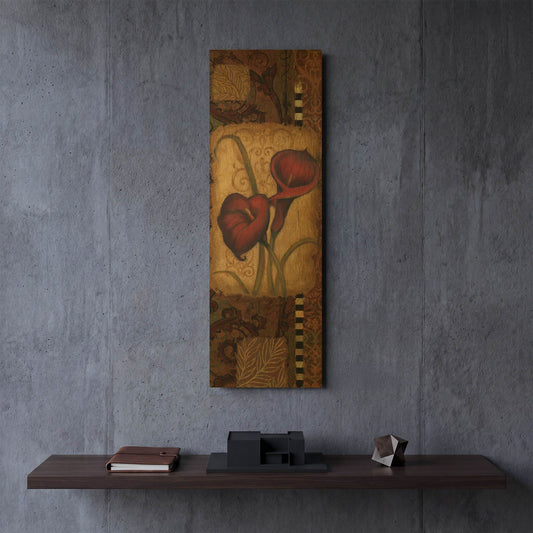 'Red Lily Two' By Viv Eisner Gold Metal Wall Art